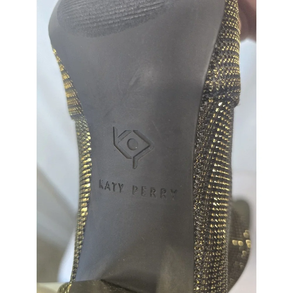 Katy Perry Block Heeled Ankle Boots The Daina Metallic Black SIZE‎ US 5 EU 35.5